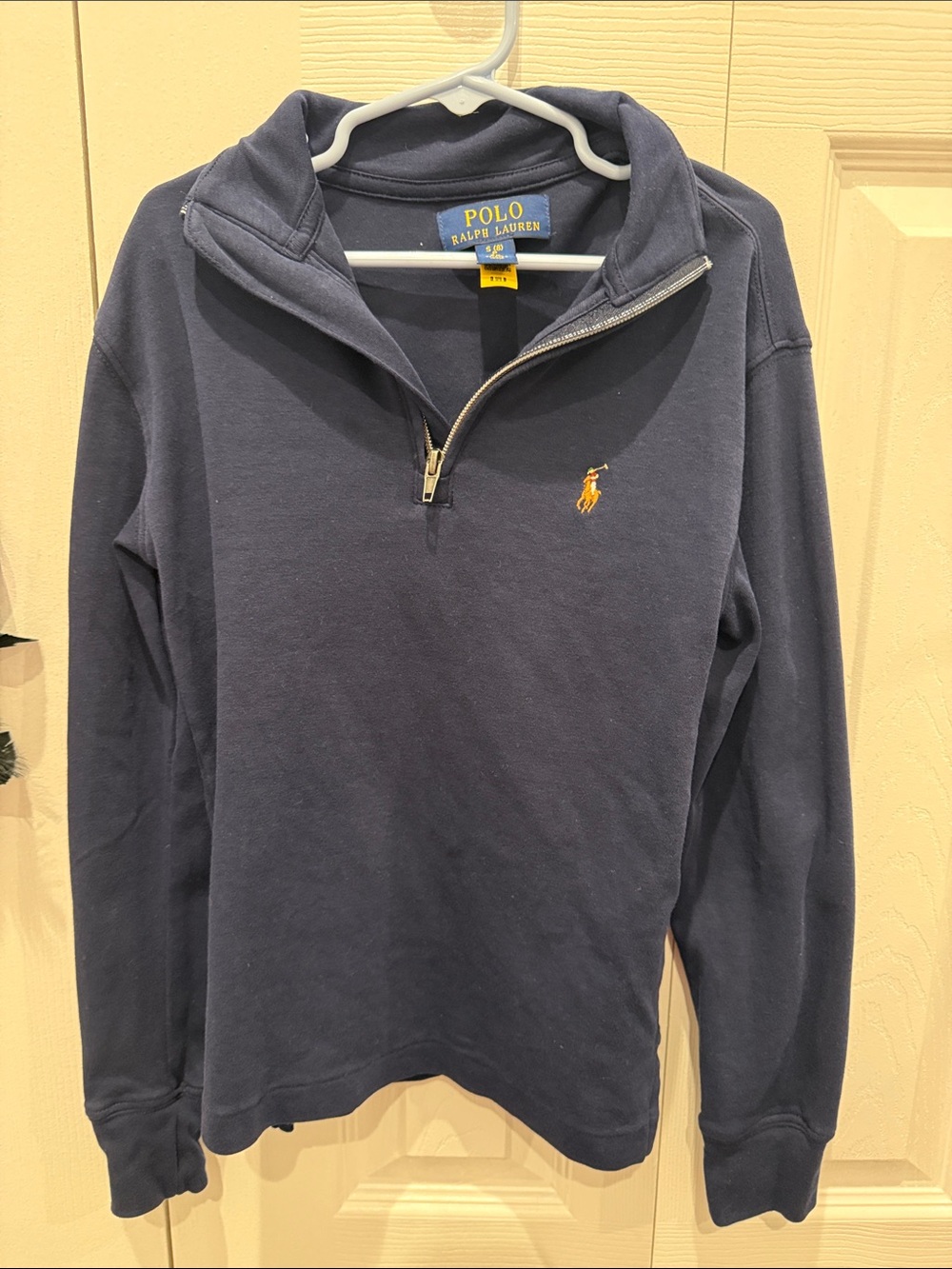 Polo by Ralph Lauren Navy Half-Zip Sweater with Gold Pony